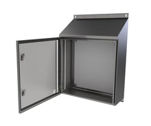 Load image into Gallery viewer, 30Deg Sloping Roof 316L Stainless Steel Enclosure 600Hx600Wx300D  - 1.5mm
