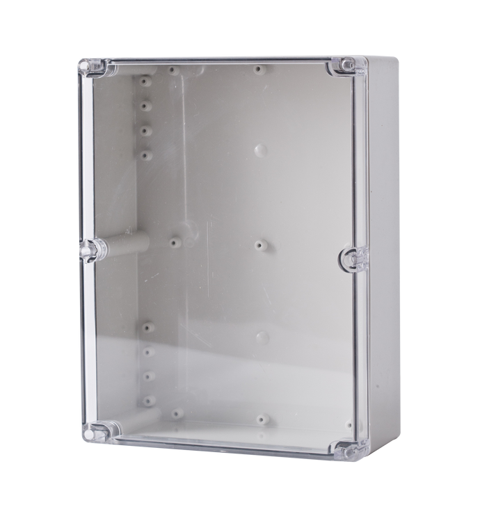 Polycarbonate Enclosure 300x230x130 Grey Base with Transparent Lid