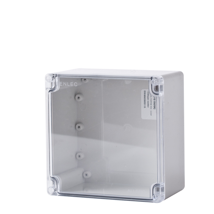 Polycarbonate Enclosure 160x160x90 Grey Base with Transparent Lid IP65