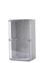 Load image into Gallery viewer, Polycarbonate Enclosure 360x200x150 Grey Base with Transparent Lid IP65
