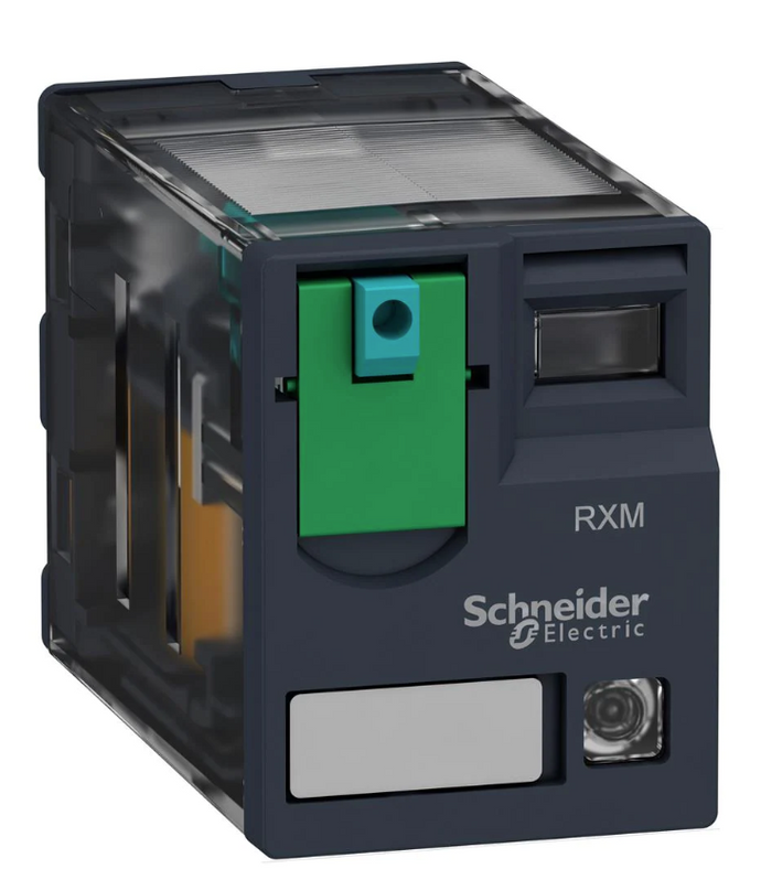 Schneider RXM4AB2BD - Miniature plug-in relay, 6 A, 4 CO, with LED, with lockable test button