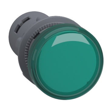 Schneider XA2EVB3LC - Pilot light, plastic, Green, 22mm, plain lens with integral LED, 24 V AC/DC