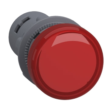 Schneider XA2EVB4LC - Pilot light, plastic, Red, 22mm, plain lens with integral LED, 24 V AC/DC