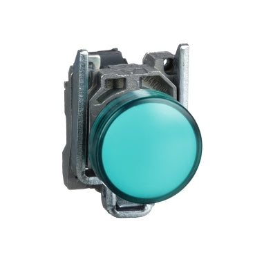 Schneider XB4BVB3 - Pilot light, metal, Green, 22mm, plain lens with integral LED, 24 V AC/DC