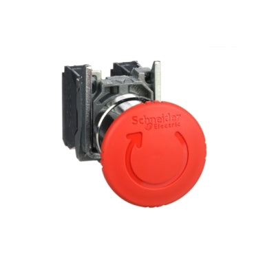 Schneider XB4BS8445 - Emergency stop switching off, metal, red mushroom, 40mm, 1 NO + 1 NC