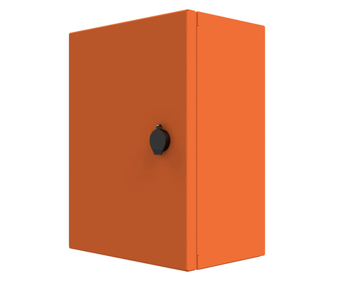 X15 Orange Powder Coated, Galvanised Mild Steel Enclosure 300Hx200Wx150D - 1.5mm