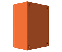 Load image into Gallery viewer, X15 Orange Powder Coated, Galvanised Mild Steel Enclosure 400Hx400Wx200D - 1.5mm
