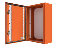 Load image into Gallery viewer, X15 Orange Powder Coated, Galvanised Mild Steel Enclosure 700Hx500Wx200D - 1.5mm
