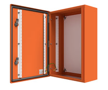 Load image into Gallery viewer, X15 Orange Powder Coated, Galvanised Mild Steel Enclosure 800Hx600Wx250D - 1.5mm
