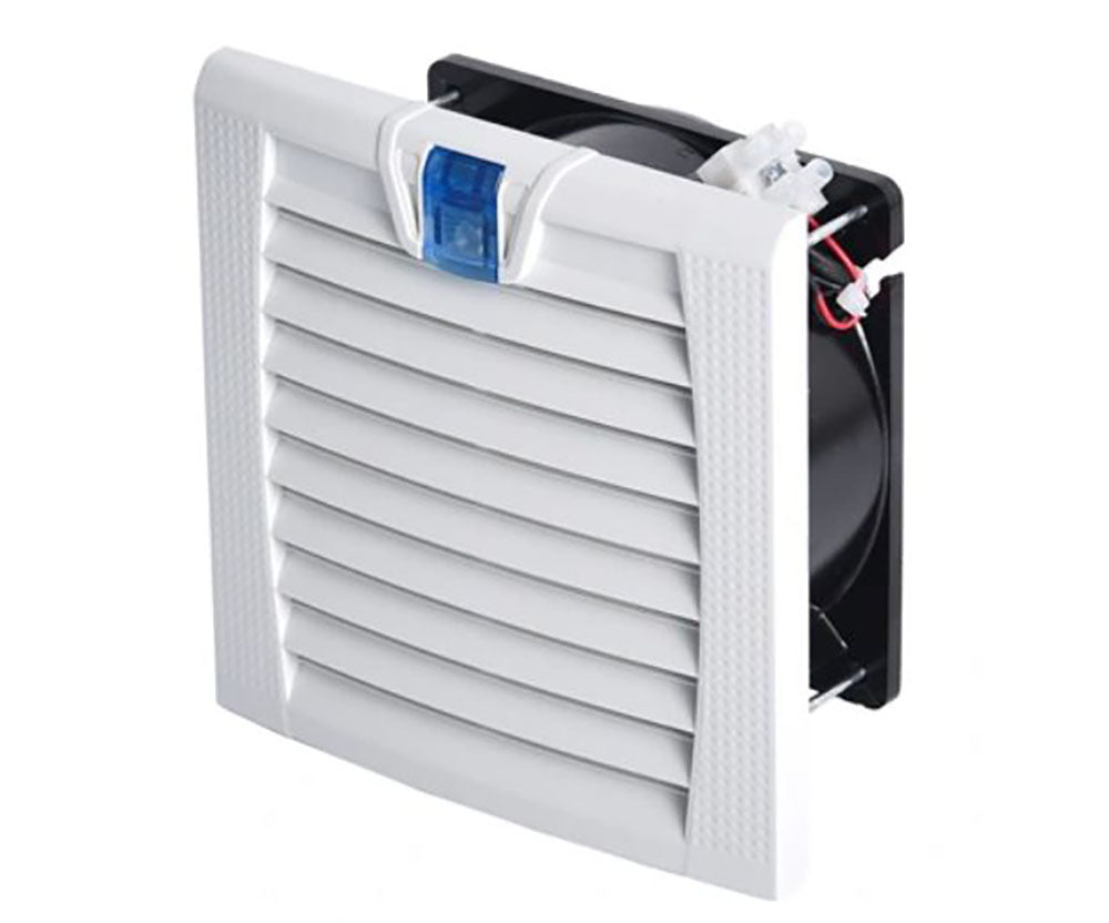 Filter with Fan  (148x148, with 124x124 cut-out), 230-240V AC with LED, 85m3/h, RAL7035, IP54